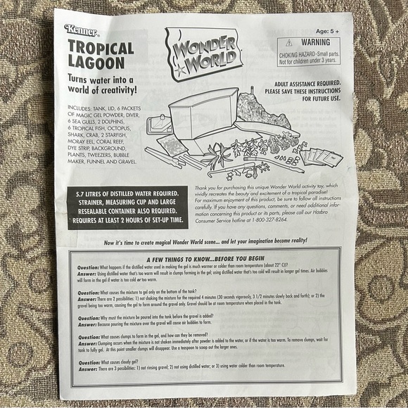 Wonder World Tropical Lagoon by Kenner Vintage Toy 1995-96. Water➡️Gel Aquarium - Picture 13 of 14